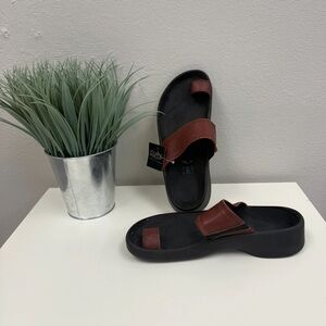 Birkenstock Tatami Brown Leather Sandals - Size 10